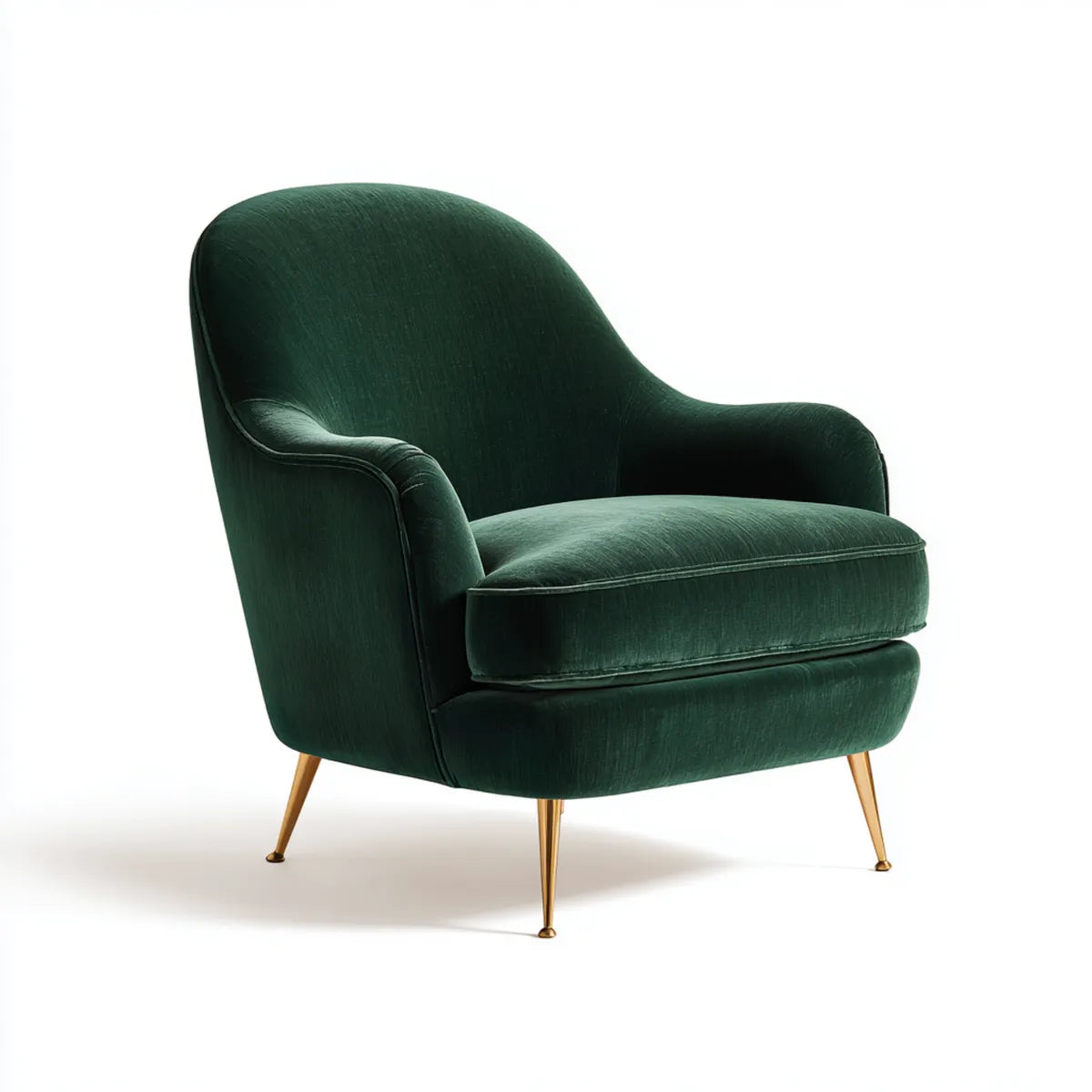 Fotel, Living- room fotel otoczony ciemnozielonym poliestrowym aksamitem okrągłym o kształcie 82 x 78 x 90 cm