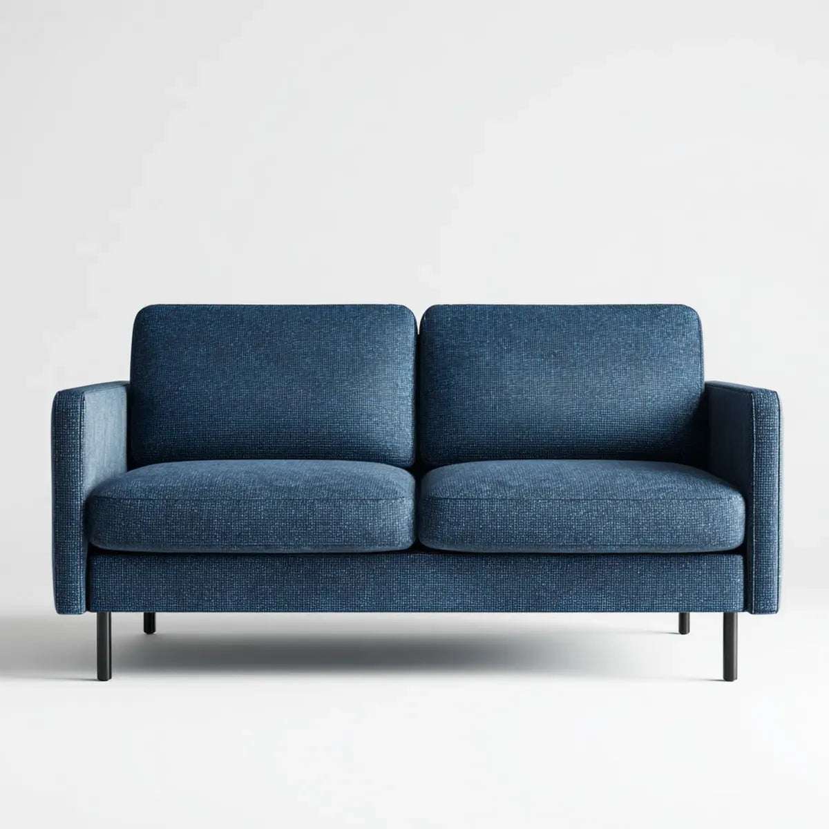 Sofa 2 poliestrowe niebieskie fotele o konstrukcji drewnianej 160 x 80 x 82 cm