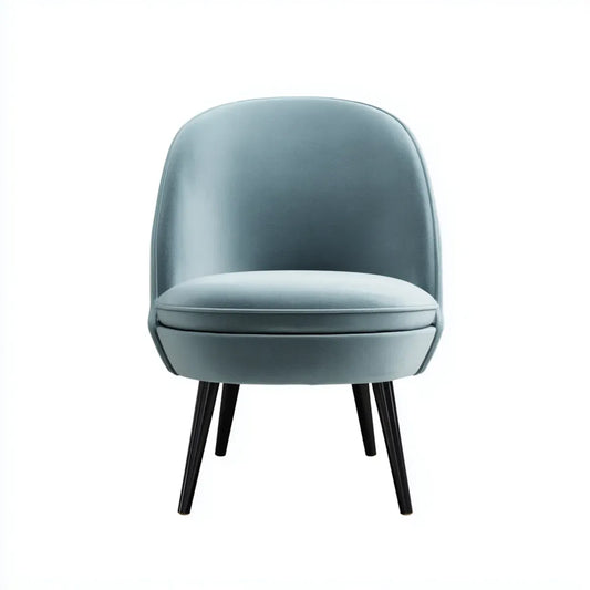 Fotel, Pokój dzienny krzesło niebieski szary poliester aksamit okrągły kształt 57 x 60 x 82 cm