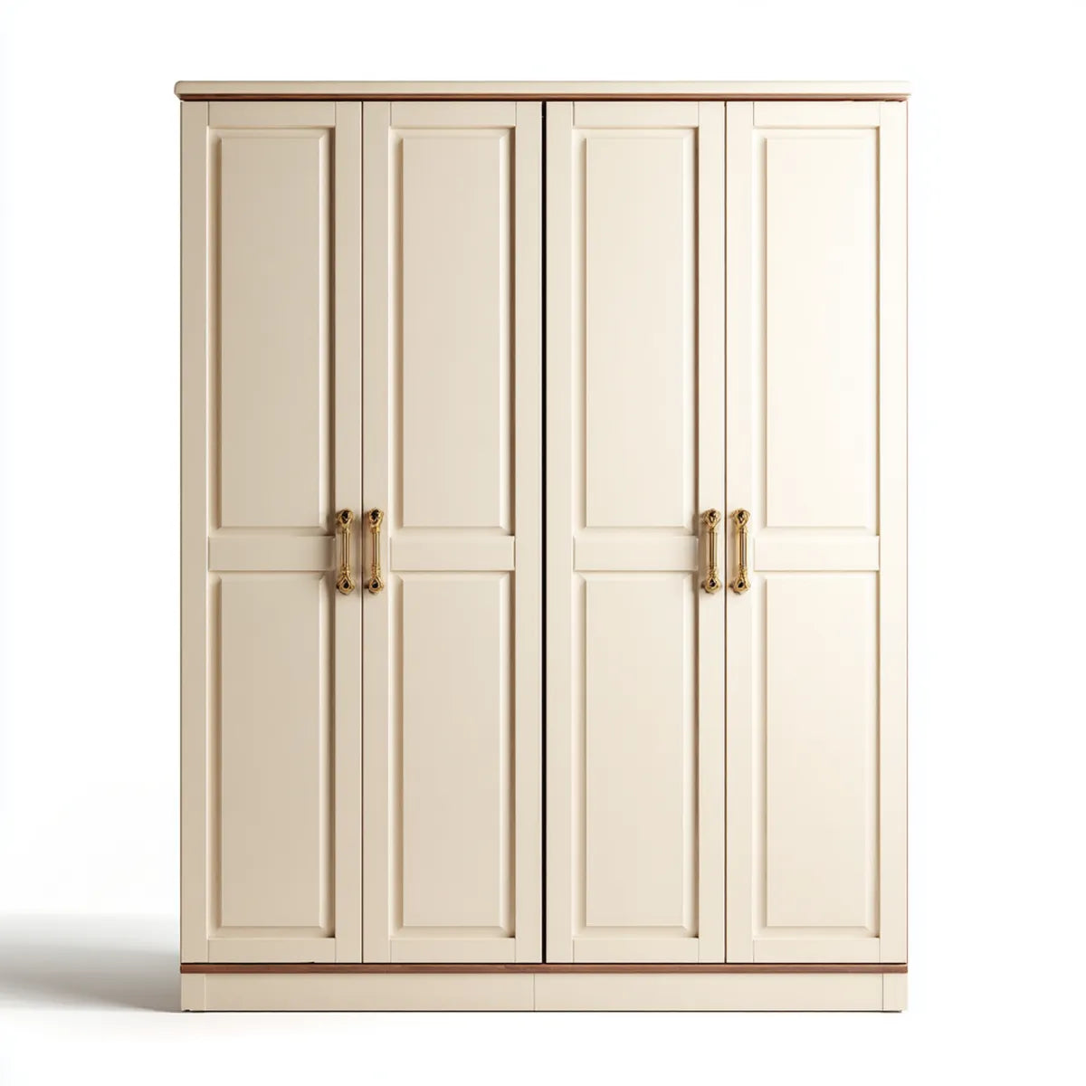 Szafa 4-drzwiowa złoty krem MDF prostokątna szafa 180 x 60 x 220 cm