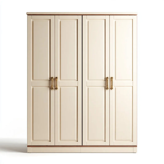 Szafa 4-drzwiowa złoty krem MDF prostokątna szafa 180 x 60 x 220 cm