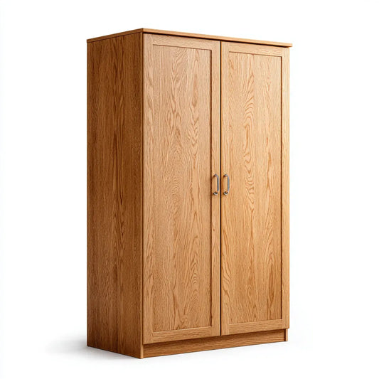 Szafa z 2 drzwiami dębu 100 x 55 x 200 cm w MDF pokryte prostokątnym efektem dębu