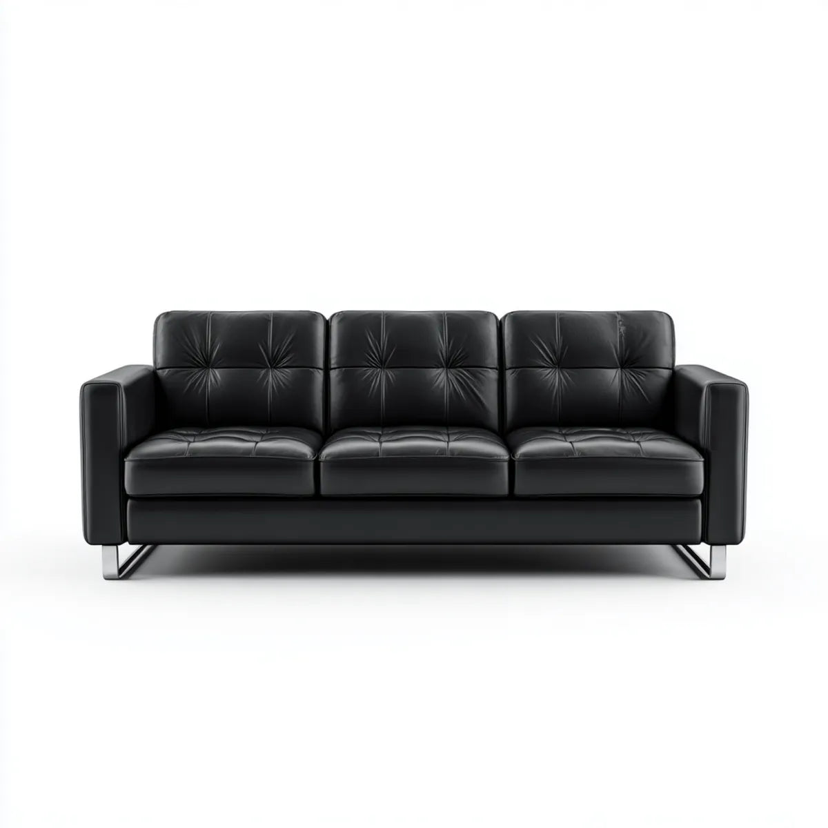 Sofa, 3 fotela w syntetycznym prostokątnym poliuretanowym prostokątnym 210 x 88 x 88 cm